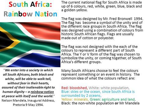 south african flag colours meaning for kids
